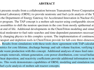 Full-core 3D modeling from ORNL